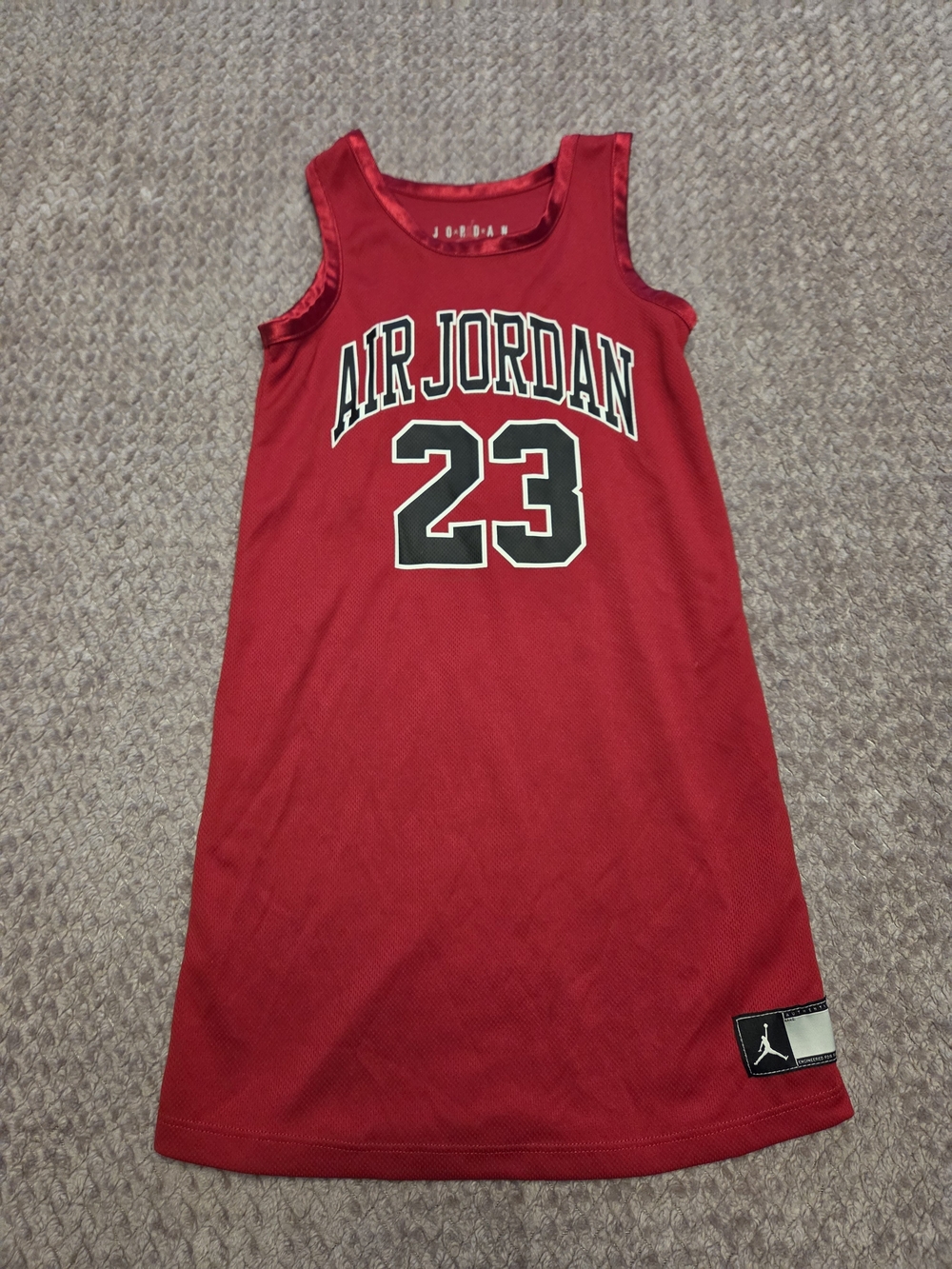 Jordan Red 'Air Jordan 23' Mesh Tank Dress for Kids